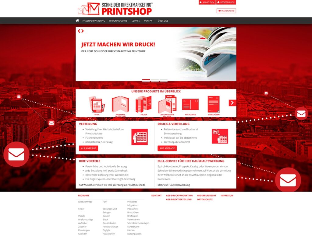 Schneider Direktmarketing Printshop - Druckprodukte in höchster Qualität zu fairen Preisen bestellen